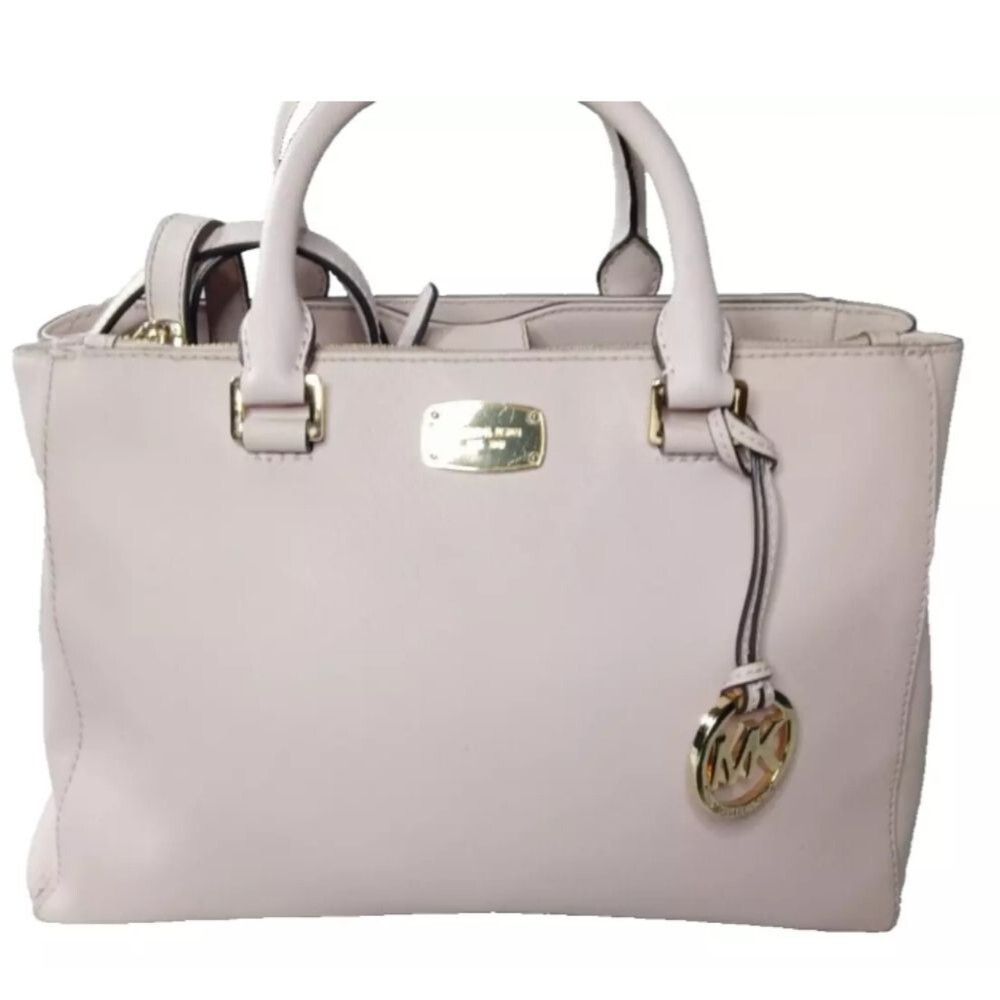 Michael Kors Kellen Medium Saffiano Leather Satchel Ballet Pink Bag MSRP $328